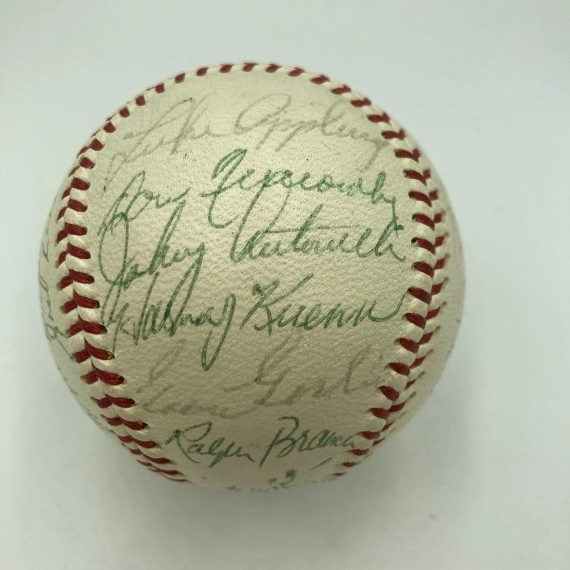 Pie Traynor Lefty Grove Joe Dimaggio Hall Of Fame Multi Signed Baseball JSA - 2