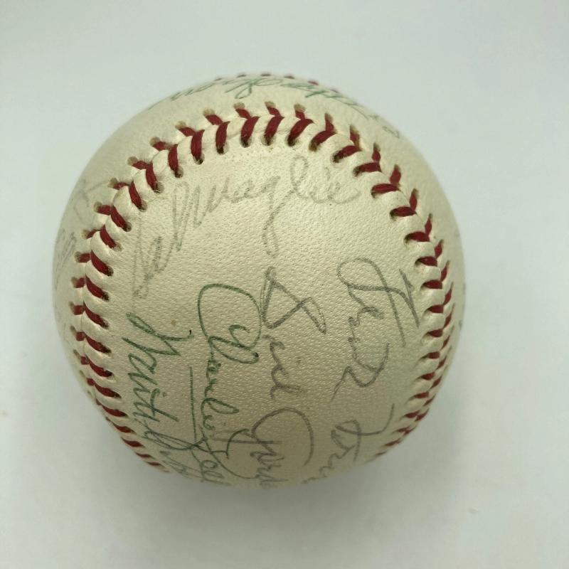Pie Traynor Lefty Grove Joe Dimaggio Hall Of Fame Multi Signed Baseball JSA - 5