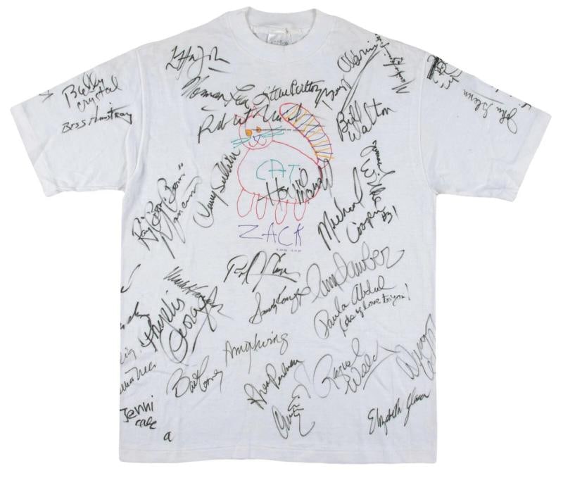 Extraordinary Celebrity Signed T-Shirt 50 Sigs John Glenn Buzz Aldrin Koufax JSA (1 of 10)