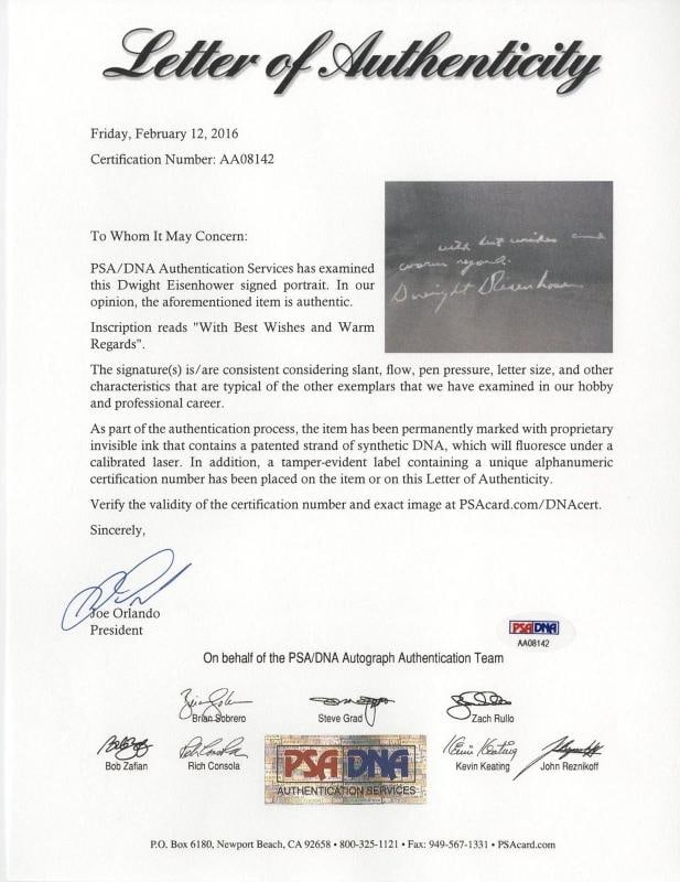 Magnificent President Dwight D Eisenhower Signed Museum Quality Portrait PSA DNA - 3