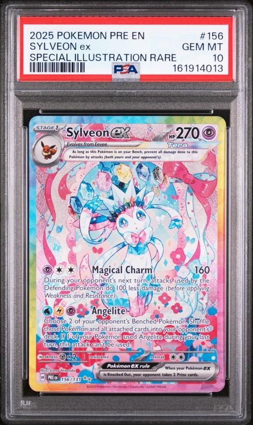 2025 POKEMON PRE EN-PRISMATIC EVOLUTIONS #156 SYLVEON EX PSA 10: Condition: Graded - PSA 10: Professionally graded ,Graded: Yes,Set: 2025 POKEMON PRE EN-PRISMATIC EVOLUTIONS,Game: PokÃƒÂ©mon TCG,Character: SYLVEON EX,Card Name: SYLVEON