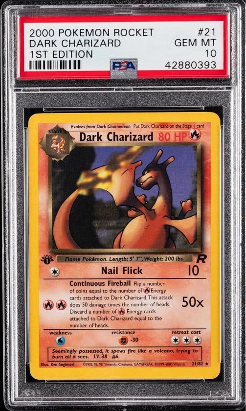 2000 POKEMON ROCKET 1ST EDITION #21 DARK CHARIZARD PSA 10: Condition: Graded - PSA 10: Professionally graded ,Graded: Yes,Set: 2000 POKEMON ROCKET,Game: PokÃƒÂ©mon TCG,Character: DARK CHARIZARD,Card Name: DARK CHARIZARD,Grade: 10,Professio