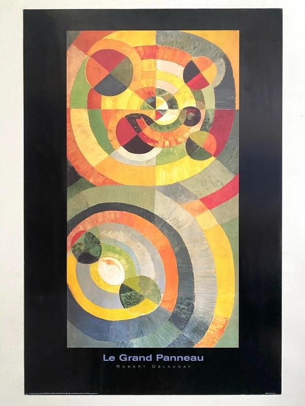 ROBERT DELAUNAY RARE 1990'S "LE GRAND PANNEAU" LITHOGRAPH PRINT MODERNIST POSTER: Condition: Used,Size: Medium (up to 36in.),Artist: ROBERT DELAUNAY,Style: Modernism,Type: Poster,Features: RARE OUT OF PRINT, Unframed,Subject: Famous Paintings/Painters,Listed By: Dealer or