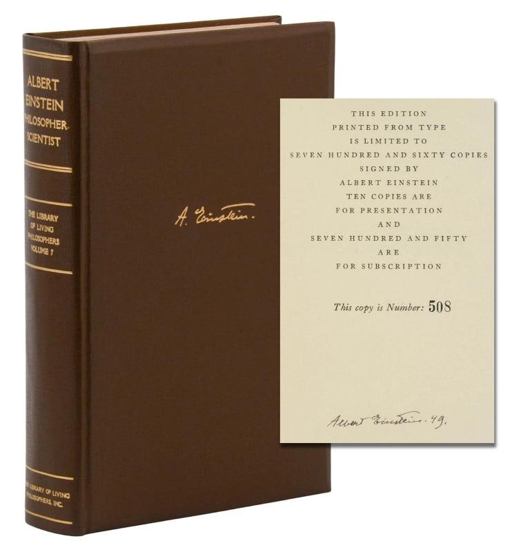 Albert Einstein Philosopher-Scientist ~ SIGNED by ALBERT EINSTEIN ~ Limited 1949 (1 of 7)