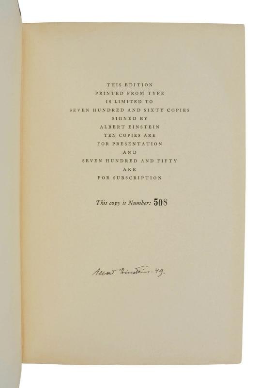 Albert Einstein Philosopher-Scientist ~ SIGNED by ALBERT EINSTEIN ~ Limited 1949 - 4