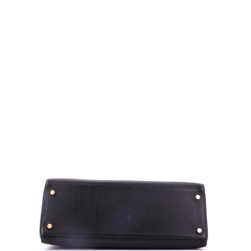 Hermes Kelly Handbag Black Ardennes with Gold Hardware 32 - 4