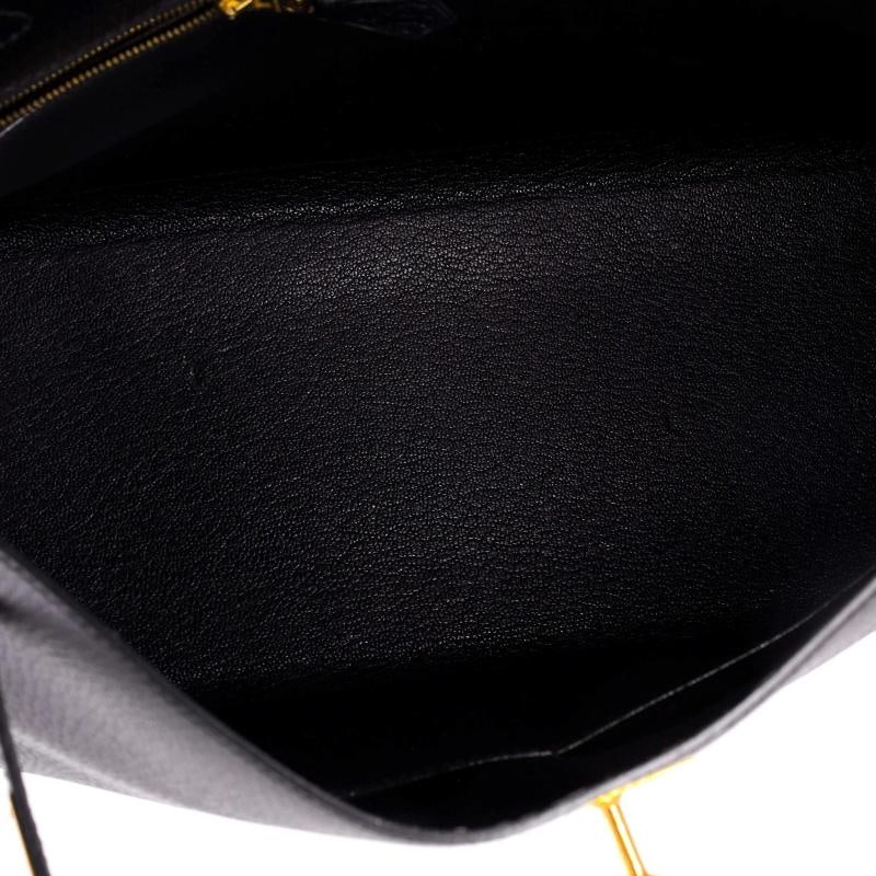 Hermes Kelly Handbag Black Ardennes with Gold Hardware 32 - 6