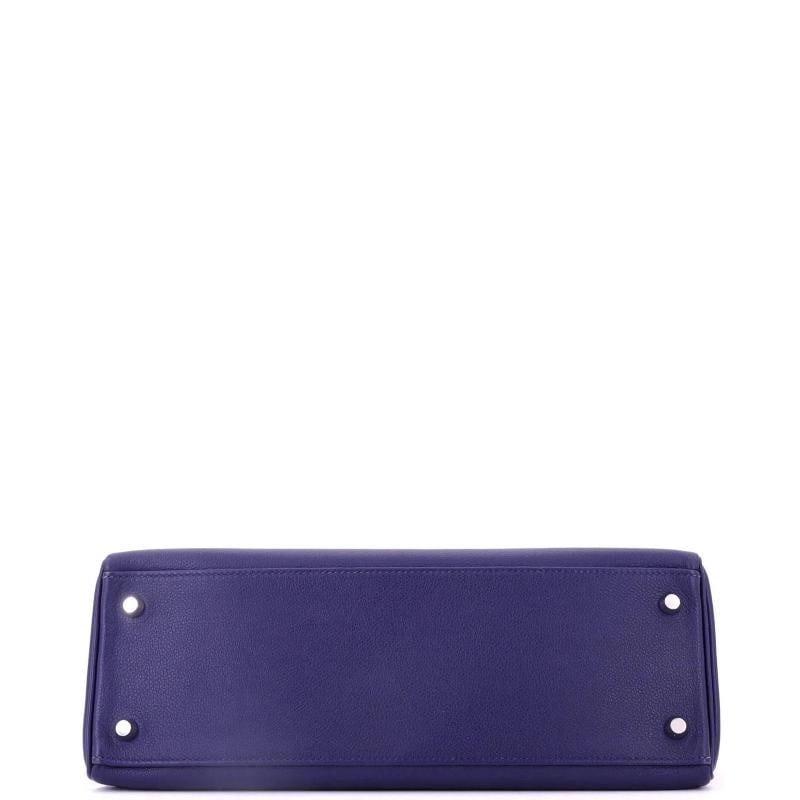 Hermes Kelly Handbag Verso Evercolor with Palladium Hardware 32 - 5