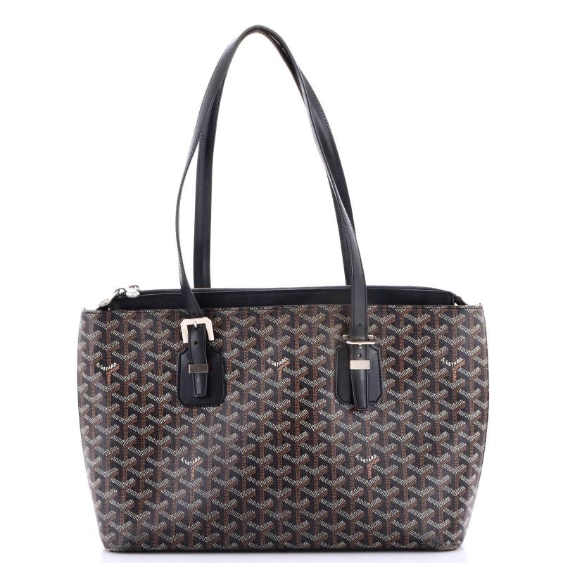Goyard Okinawa Bag Coated Canvas PM: Measurements: Handle Drop 10.5", Height 9.5", Width 14", Depth 3.5", Strap Drop 10.5-12" . Condition: Pre-owned - Fair,Brand: Goyard,Exterior Material: Canvas Coated,Style: Totes,Exterior Color:
