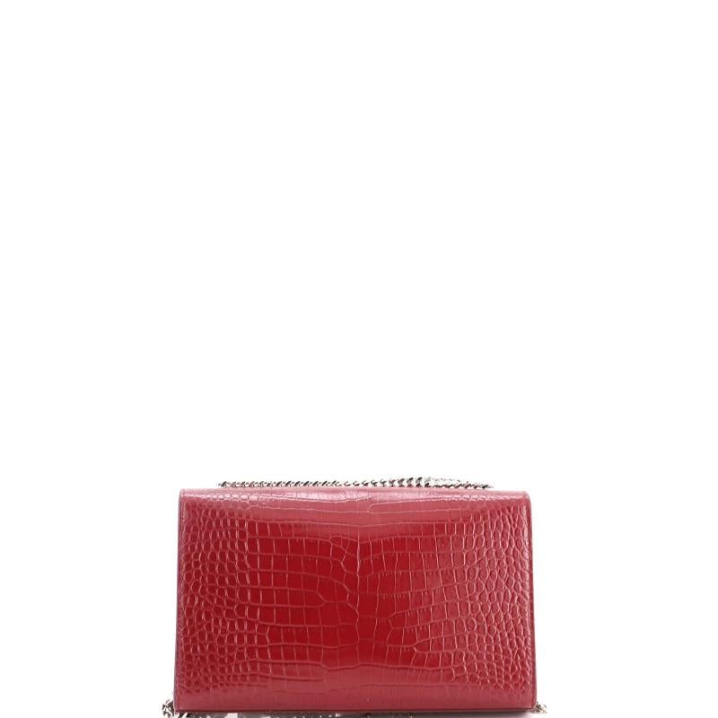 Saint Laurent Classic Monogram Tassel Crossbody Bag Crocodile Embossed Leather - 3