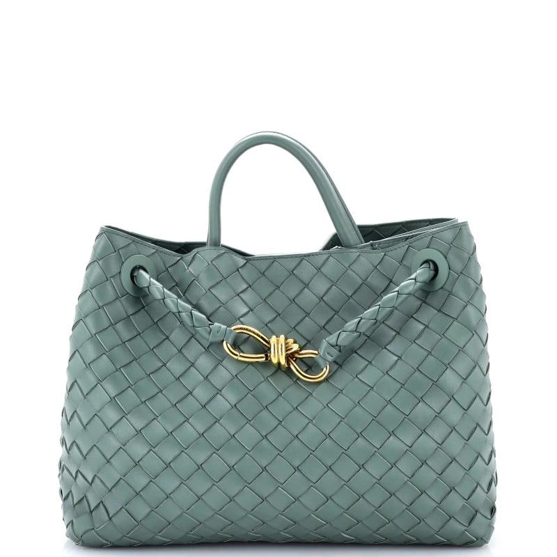 Bottega Veneta Andiamo Top Handle Bag Intrecciato Nappa Medium: Accessories: Dust Bag Measurements: Height 10", Width 12", Depth 6". Condition: Pre-owned - Excellent,Brand: Bottega Veneta,Exterior Material: Leather,Style: Top Handle,Exterior Color: