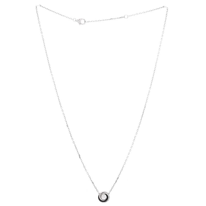 Cartier Trinity Diamond Pendant Necklace 18K White Gold with Diamonds - 3
