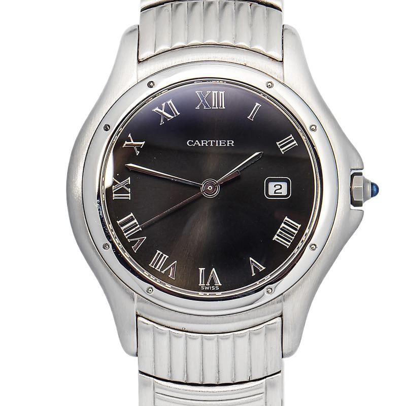 Cartier Cougar W35016F8 SS Quartz Black Dial Unisex Watch 32mm - 2