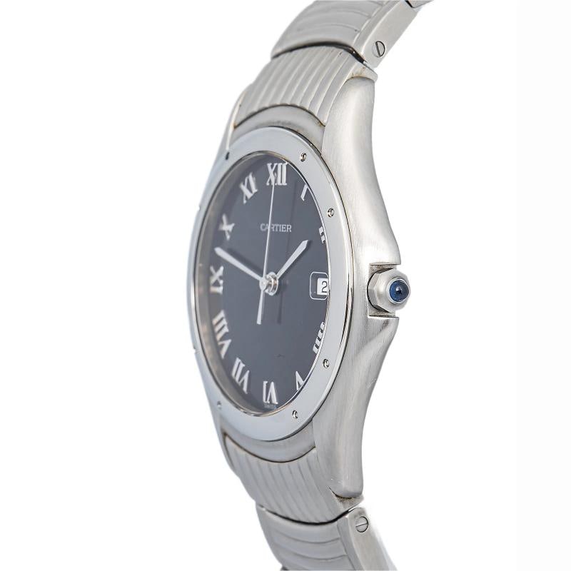 Cartier Cougar W35016F8 SS Quartz Black Dial Unisex Watch 32mm - 3