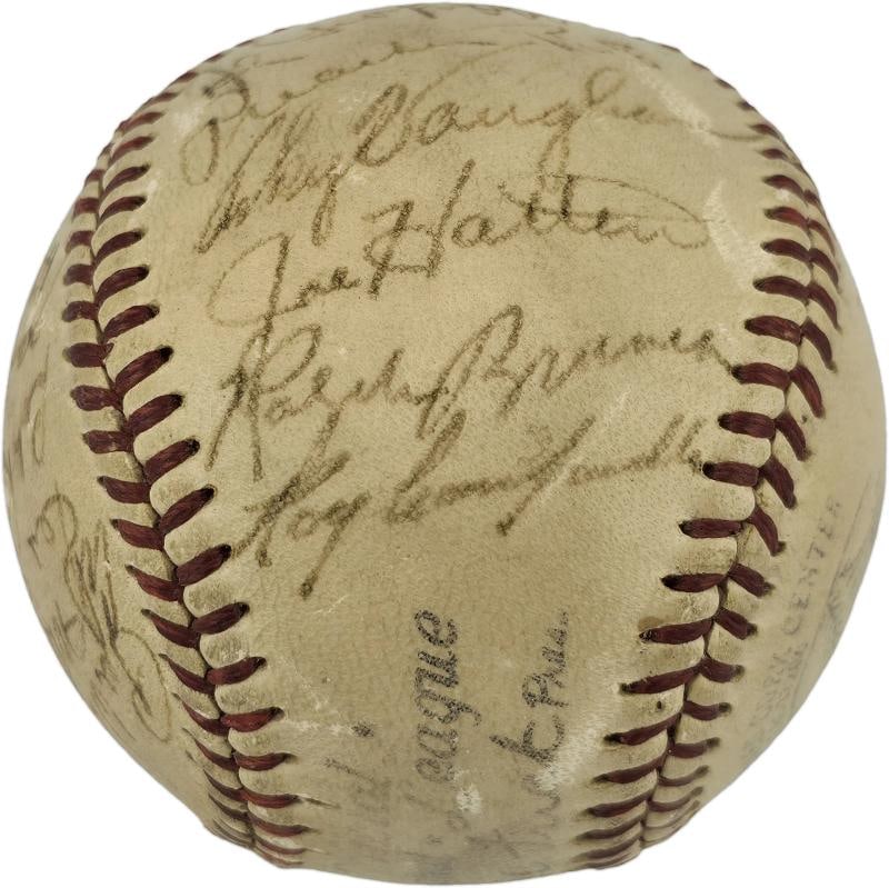1948 Brooklyn Dodgers Team Signed Frick NL Ball 31 Sigs Jackie Robinson PSA/DNA - 4