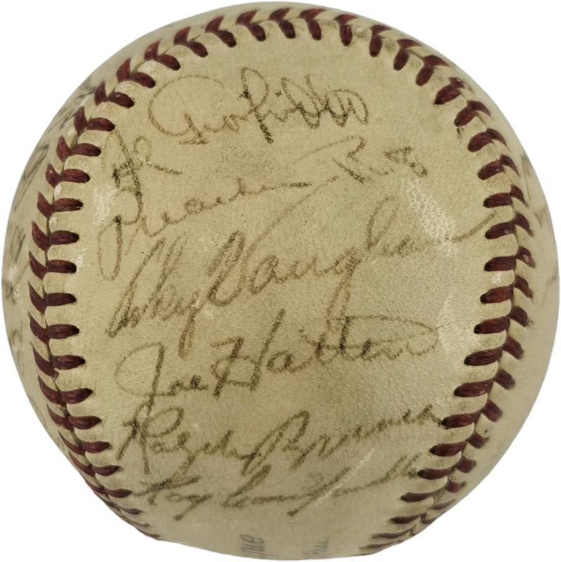 1948 Brooklyn Dodgers Team Signed Frick NL Ball 31 Sigs Jackie Robinson PSA/DNA - 5