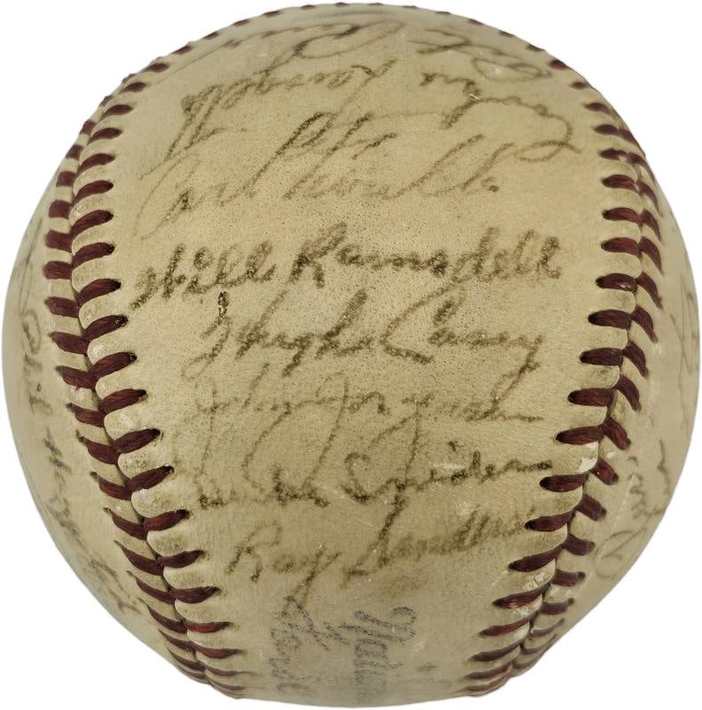 1948 Brooklyn Dodgers Team Signed Frick NL Ball 31 Sigs Jackie Robinson PSA/DNA - 8