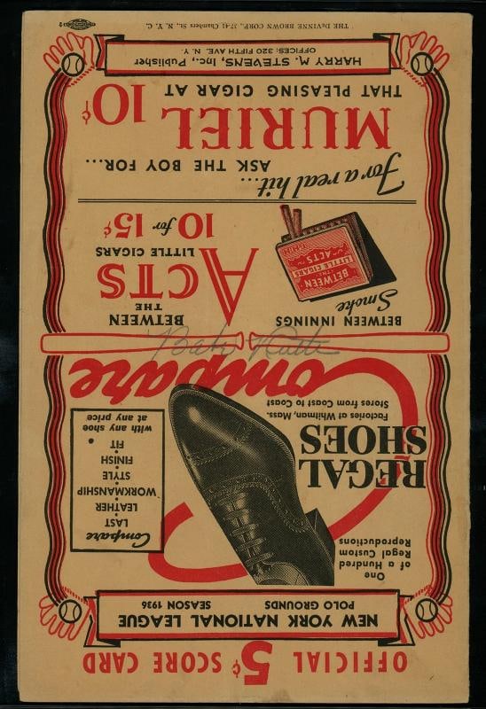 Babe Ruth Signed 1936 Program New York Yankees Auto Mint 9 PSA/DNA - 2