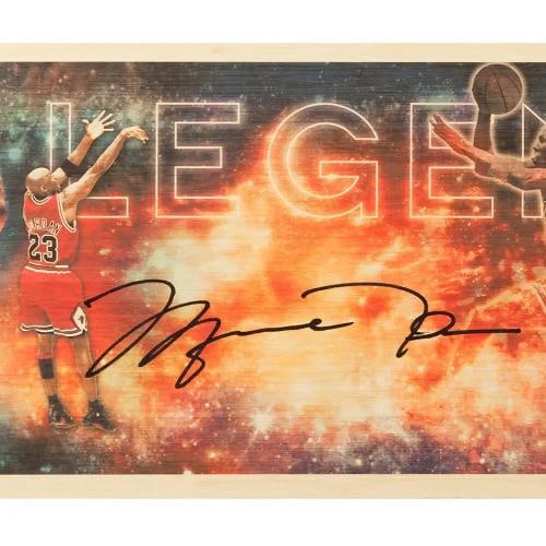 Michael Jordan Signed Upper Deck Legend Bamboo 11x26 Print Bulls #/123 UDA Holo - 2