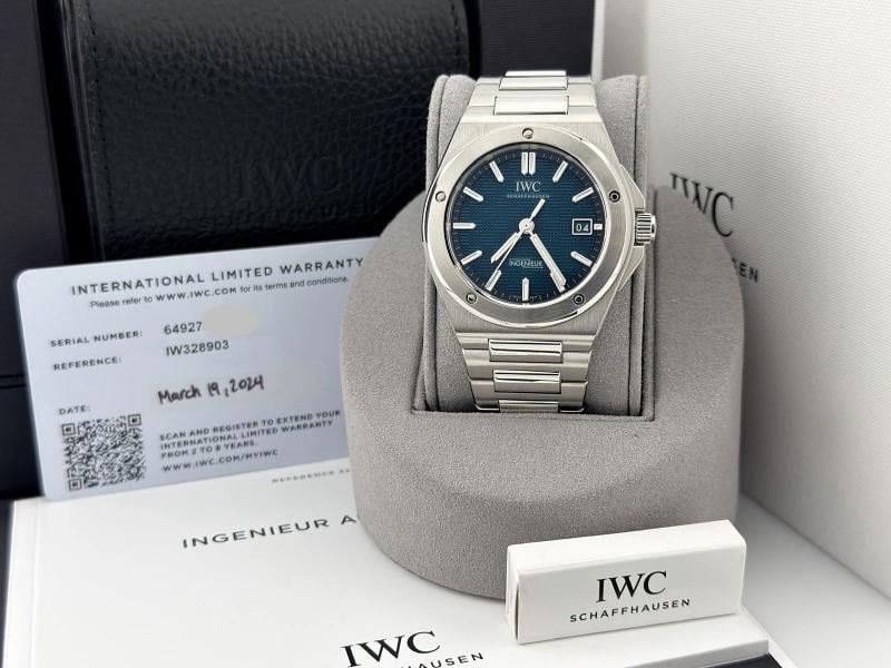 2024 IWC Ingenieur Automatic IW328903 40mm Aqua Blue Dial Steel Box Paper - 15