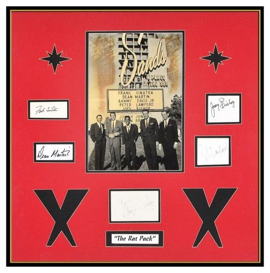 The Rat Pack Authentic Original Memorabilia Photo Signatures Framed Artwork - 2