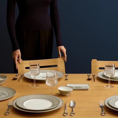 NEW HERMES MOSAIQUE AU 24 PLATINUM OVAL PLATTER LARGE #P035050P BRAND NIB - 4