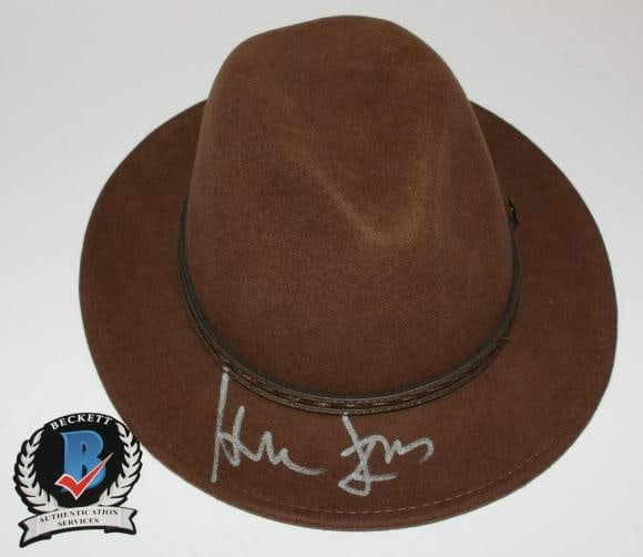 HARRISON FORD SIGNED INDIANA JONES FEDORA HAT MOVIE AUTOGRAPH PROOF BECKETT COA - 2