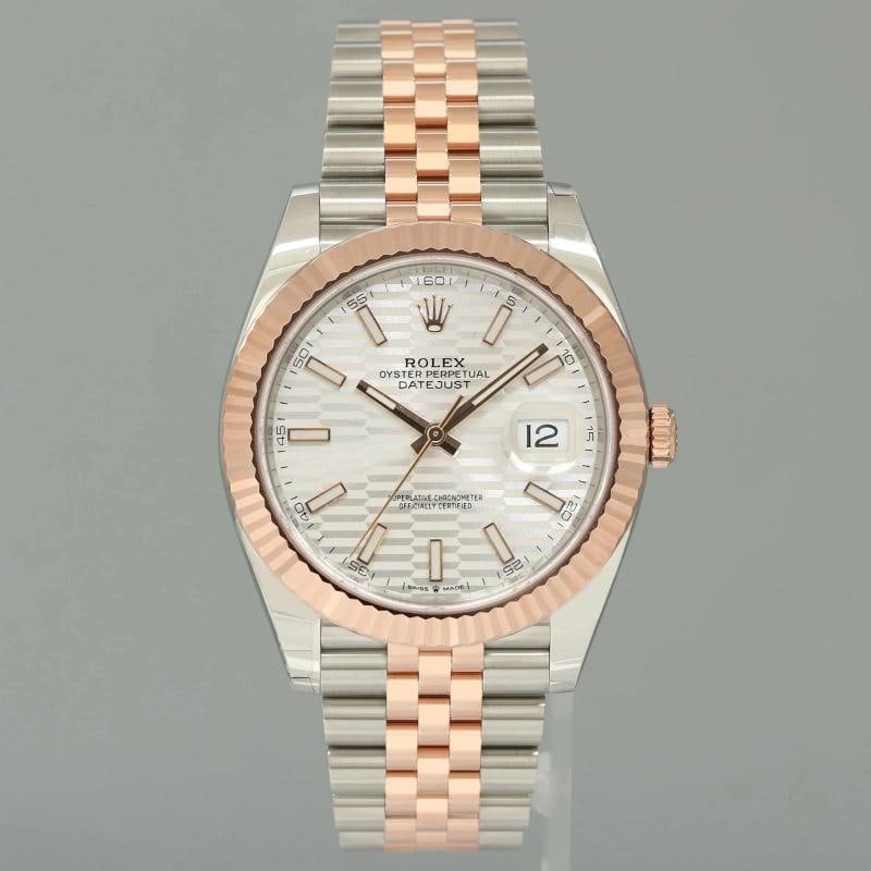 2023 PAPERS NEW Rolex DateJust 41 126331 Motif Rose Gold Two-Tone Jubilee Watch - 2