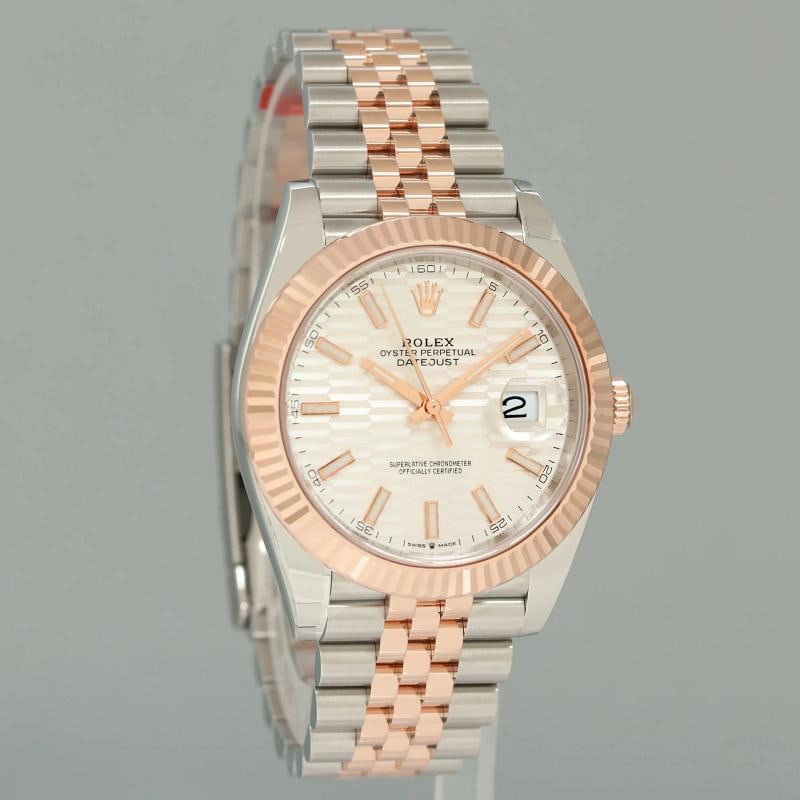 2023 PAPERS NEW Rolex DateJust 41 126331 Motif Rose Gold Two-Tone Jubilee Watch - 3