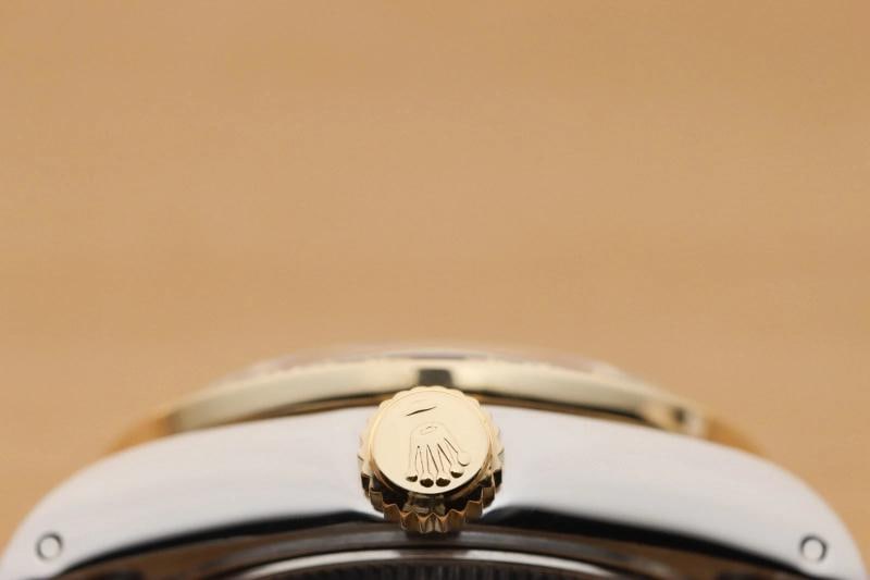 LADIES ROLEX DATEJUST 69173 CHAMPAGNE FACTORY DIAMOND 18K GOLD SAPPHIRE SS WATCH - 9