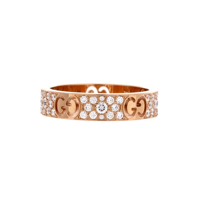 Gucci Stardust Ring 18K Yellow Gold with Pave Diamonds 4mm - 3