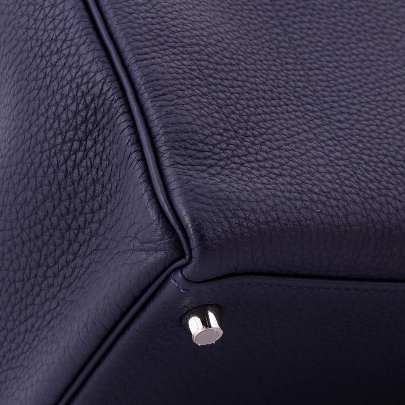 Hermes Kelly Handbag Blue Togo with Palladium Hardware 32 - 8