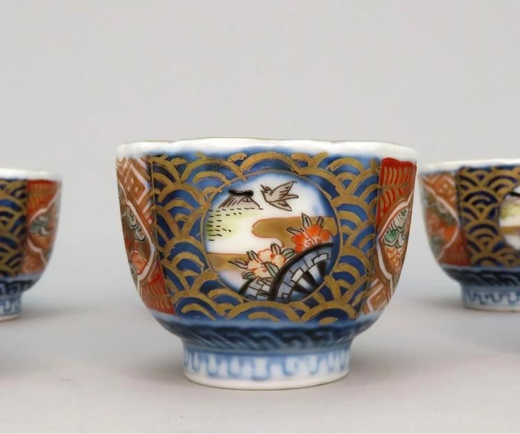 Mid 1800s Antique 10 Japanese Imari Small Cups 2 1/8 in Diameter - 3