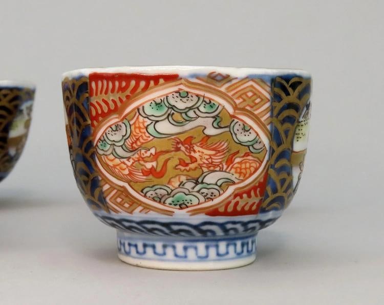 Mid 1800s Antique 10 Japanese Imari Small Cups 2 1/8 in Diameter - 4