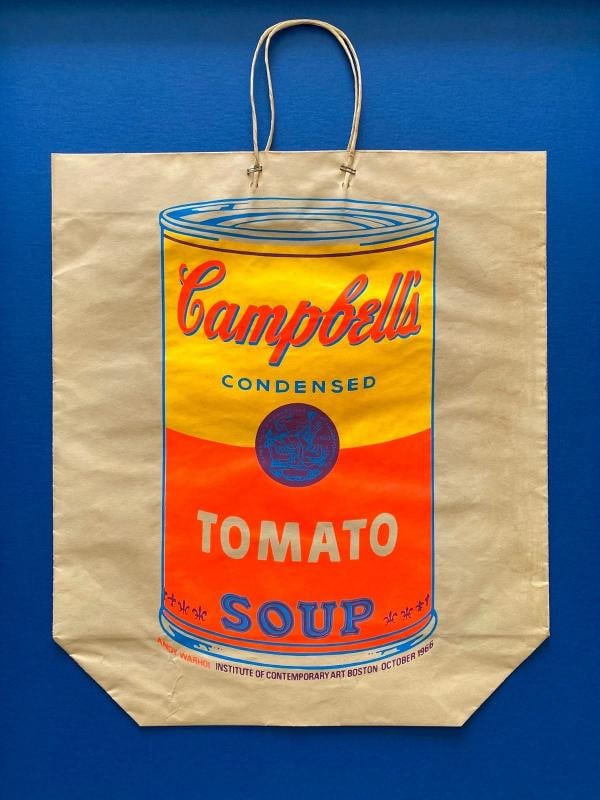 ANDY WARHOL RARE 1966 MCM SOUP CAN SILKSCREEN PRINT FRAMED POP ART SHOPPING BAG - 14