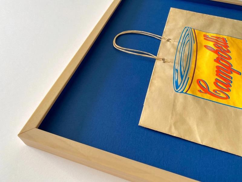 ANDY WARHOL RARE 1966 MCM SOUP CAN SILKSCREEN PRINT FRAMED POP ART SHOPPING BAG - 4