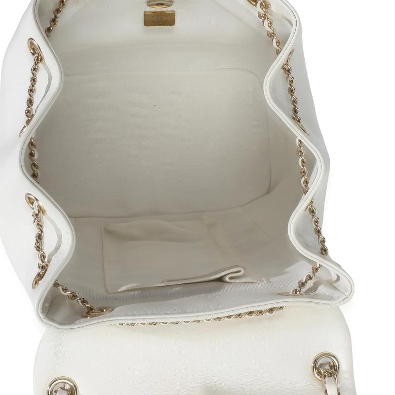 Chanel White Quilted Lambskin Small Duma Drawstring Backpack - 2