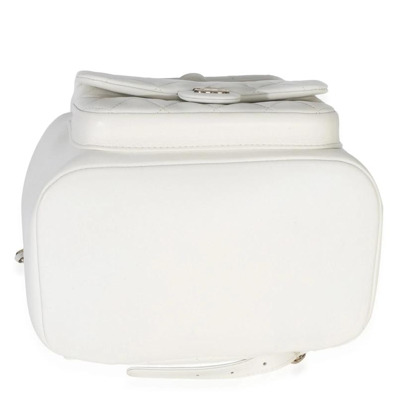 Chanel White Quilted Lambskin Small Duma Drawstring Backpack - 8