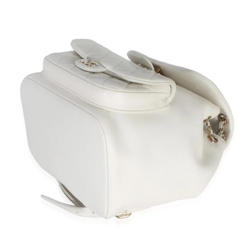 Chanel White Quilted Lambskin Small Duma Drawstring Backpack - 9