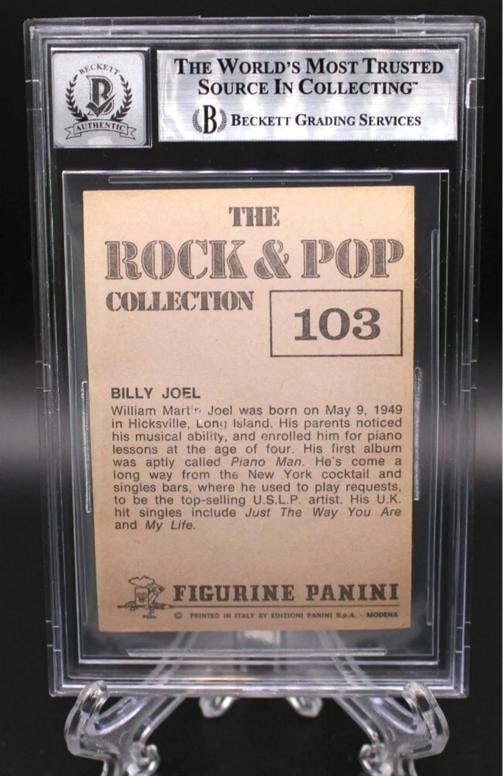BILLY JOEL SIGNED 1980 PANINI ROCK & POP #103 ROOKIE CARD RC BECKETT 10 AUTO BAS - 5