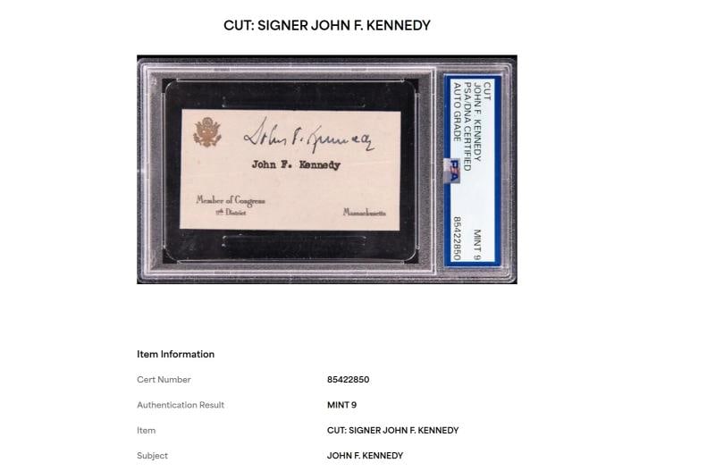 President John F. Kennedy JFK Signed Congressional Card PSA DNA Certified - 4