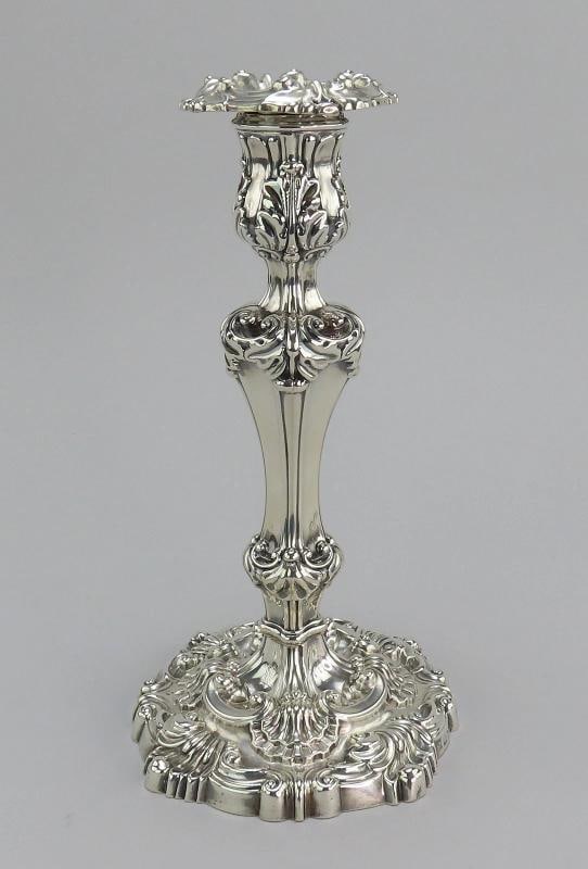 Ornate Set 4 1811-1819 English Georgian Sterling Silver Candlesticks - 2