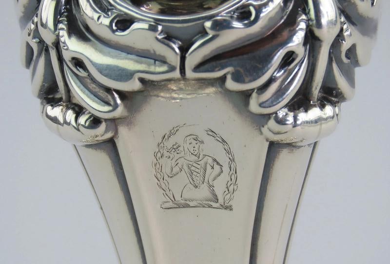 Ornate Set 4 1811-1819 English Georgian Sterling Silver Candlesticks - 5
