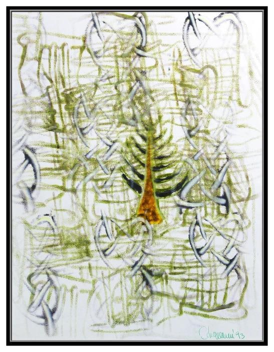 Thomas Ackermann Original Oil Painting Signed Abstract Forest Landscape Framed - 2