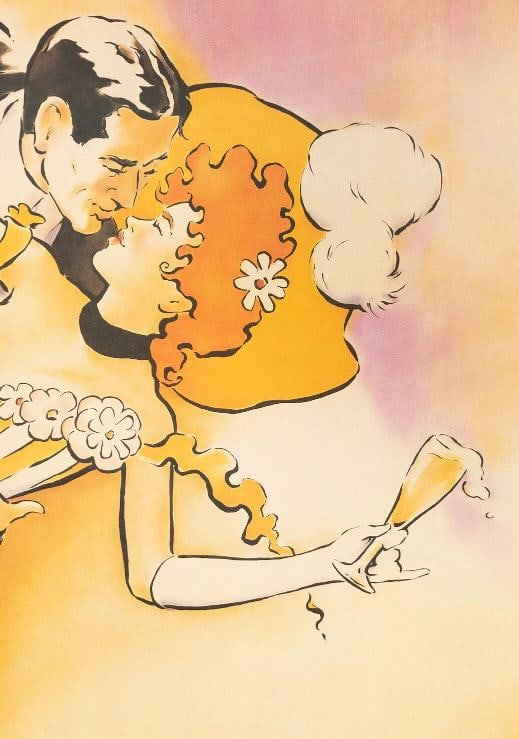 Original Vintage Poster - McIndoe - Moet Champagne - Couple - Dance- Bottle 1986 - 3