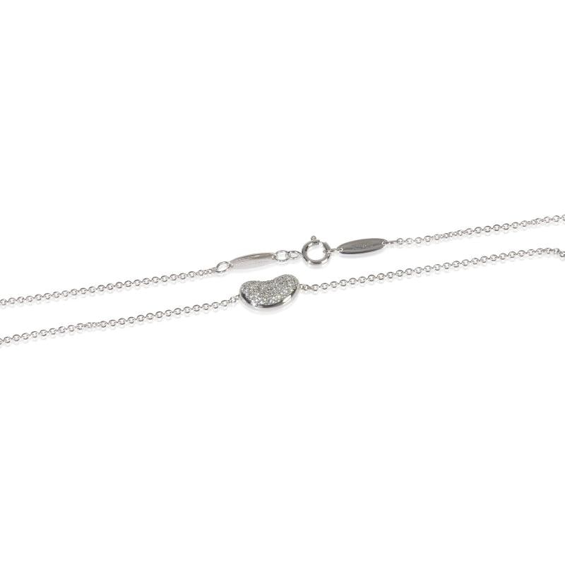 Tiffany & Co. Platinum Diamond Elsa Peretti Bean Pendant - 2