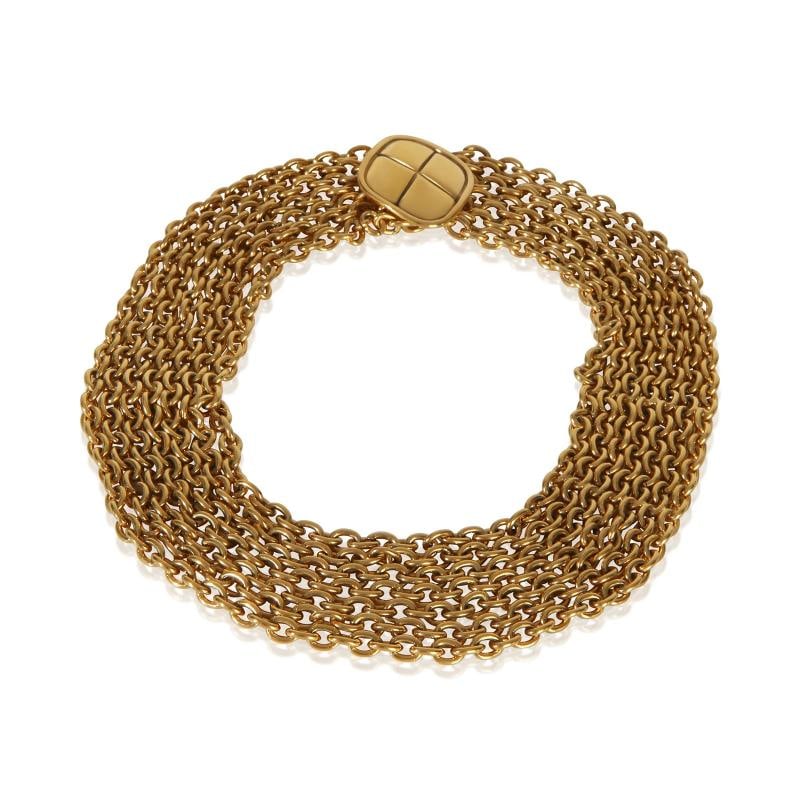 Chanel Gold-Plated Vintage Matelasse Multistrand Necklace - 2