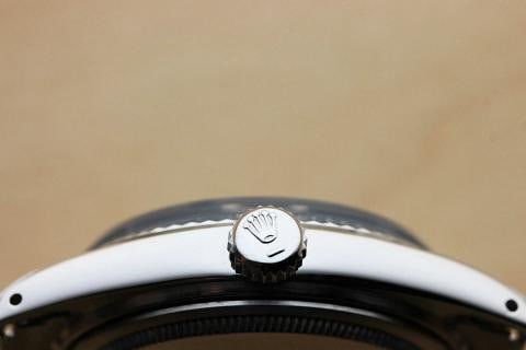 ROLEX MENS DATEJUST 16014 BLUE 18K WHITE GOLD STAINLESS STEEL QUICKSET WATCH - 4