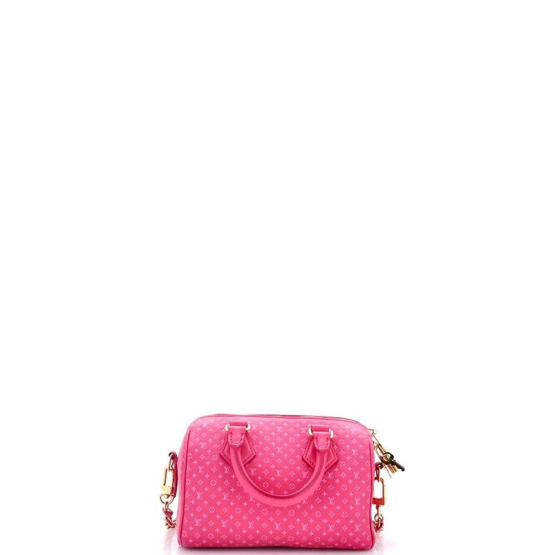 Louis Vuitton Speedy Bandouliere Bag Nanogram Embossed Leather 20 - 3