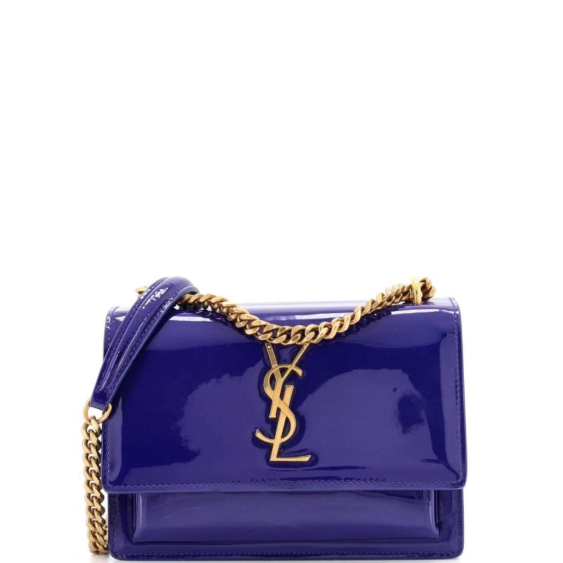 Saint Laurent Sunset Crossbody Bag Patent Small: Measurements: Handle Drop 12", Height 5", Width 7.5", Depth 3", Strap Drop 22" ,.